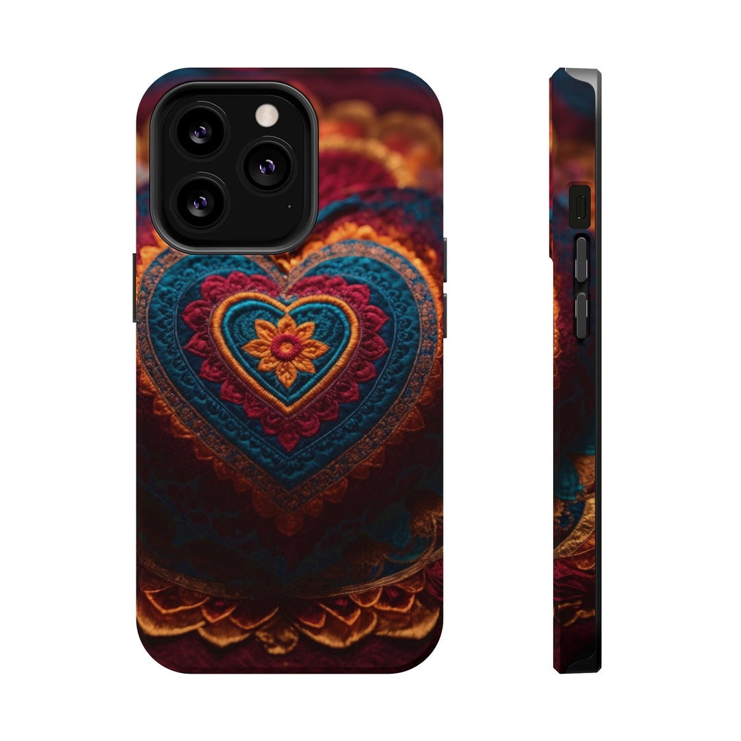 Embroidered Textile Heart - MagSafe Tough Case