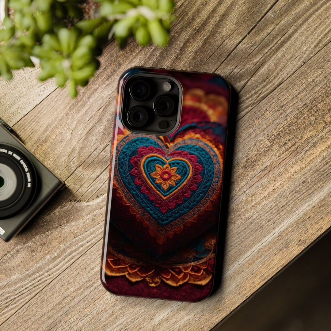 Embroidered Textile Heart - MagSafe Tough Case