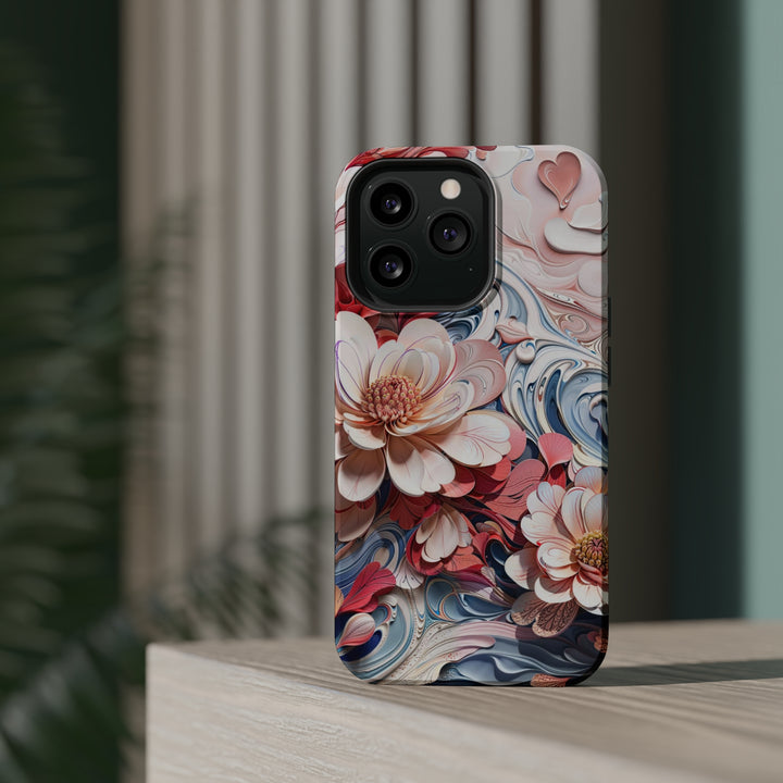 Floral Marble Whirls - MagSafe Tough Case