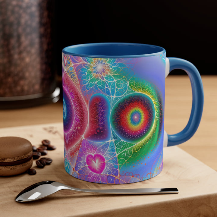 Vibrant Fractal Blossoms - Accent Coffee Mug