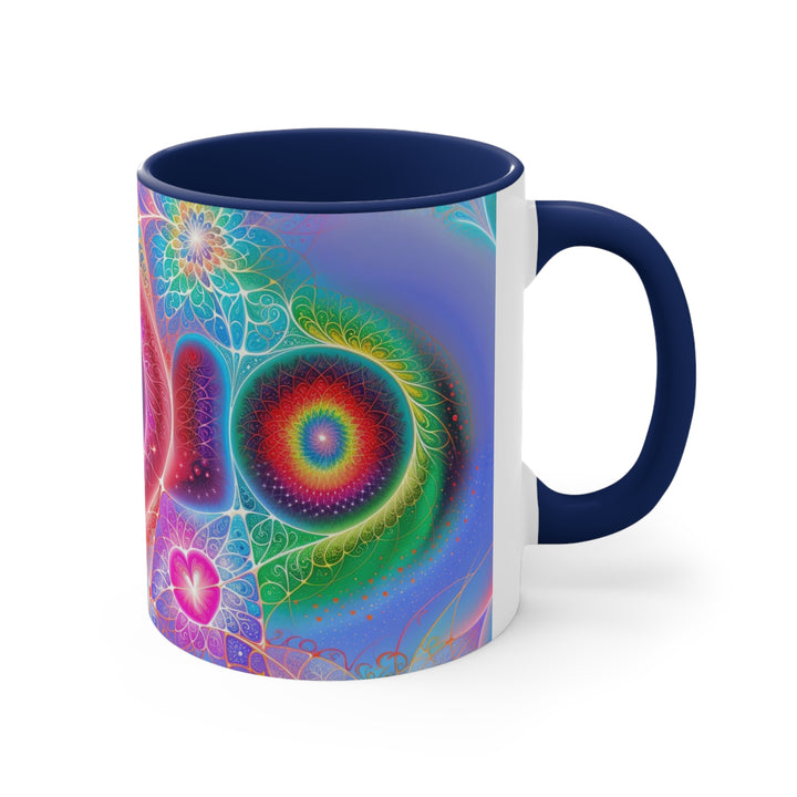 Vibrant Fractal Blossoms - Accent Coffee Mug