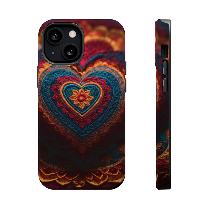 Embroidered Textile Heart - MagSafe Tough Case