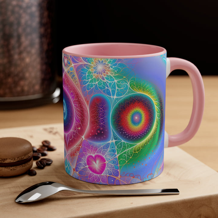 Vibrant Fractal Blossoms - Accent Coffee Mug