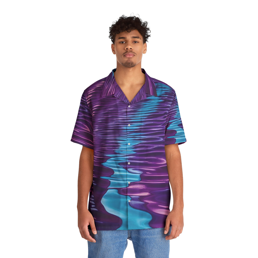 Amethyst Waves Illusion - Men's Hawaiian Shirt