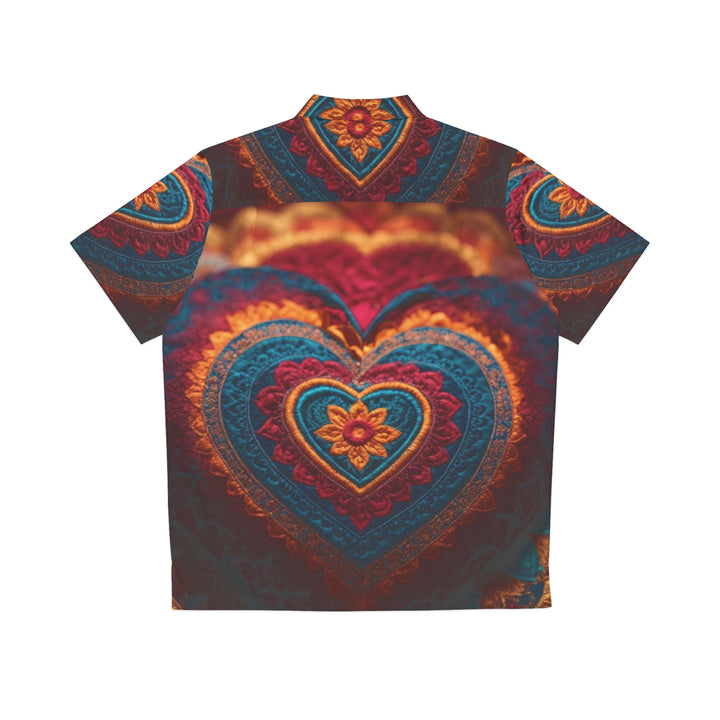 Embroidered Textile Heart - Men's Hawaiian Shirt