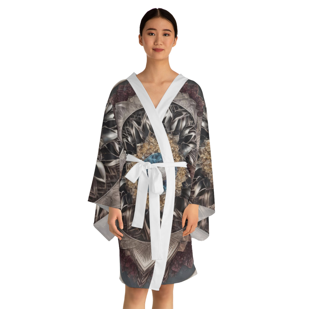 Mandala Geometric Intricacy - Long Sleeve Kimono Robe