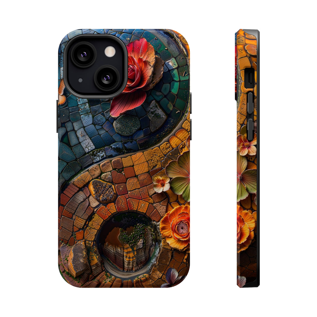 Spiraling Floral Mosaic - MagSafe Tough Case