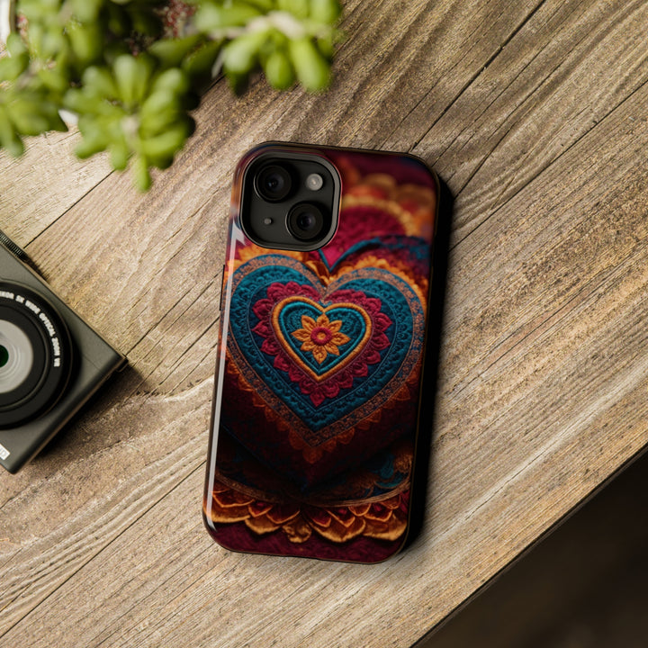 Embroidered Textile Heart - MagSafe Tough Case