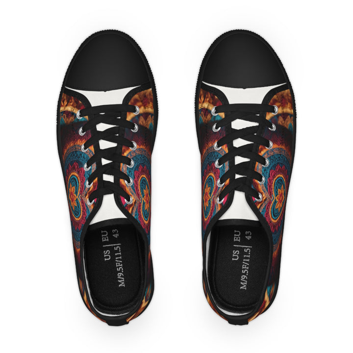 Embroidered Textile Heart - Men's Lowtop Sneakers