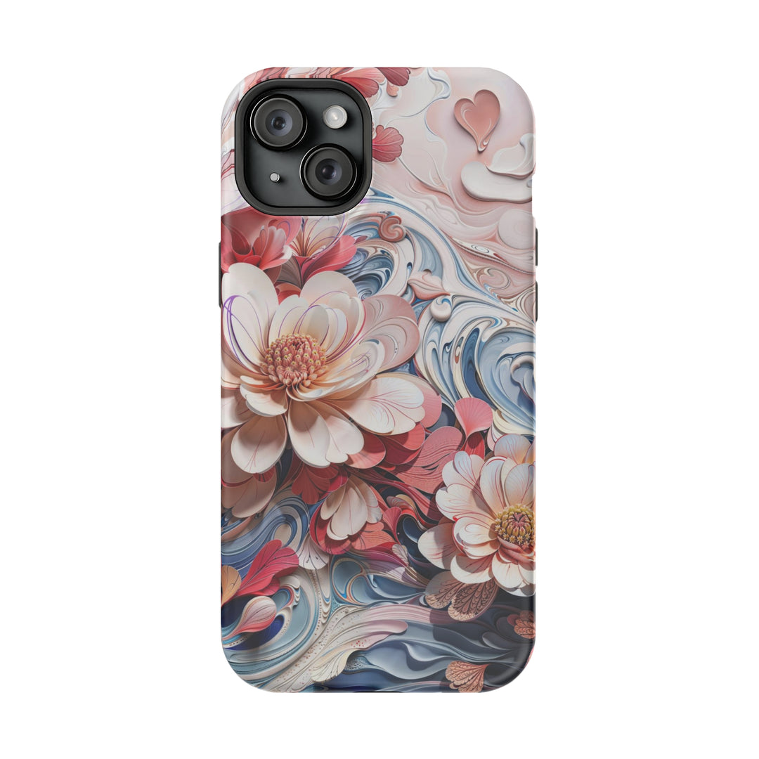 Floral Marble Whirls - MagSafe Tough Case