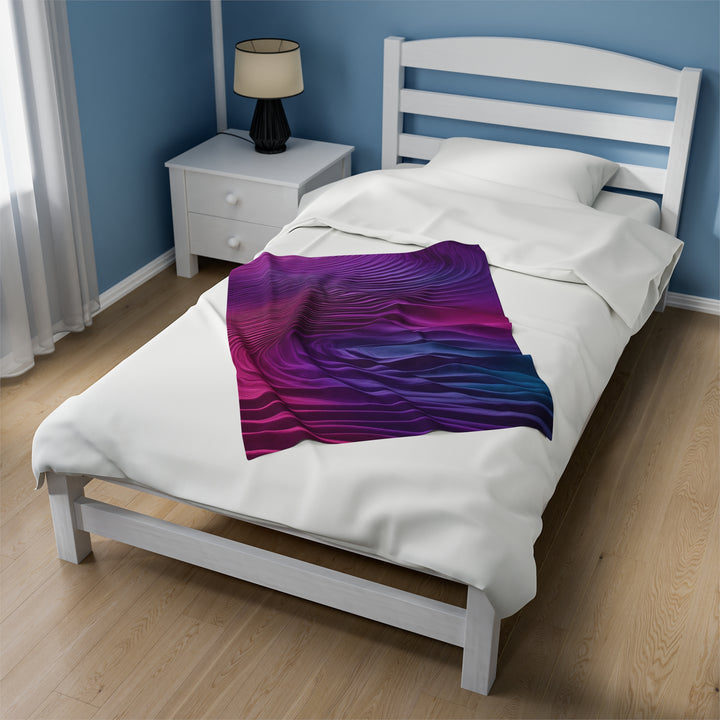 Vibrant Fluid Dynamics -  Velveteen Plush Blanket