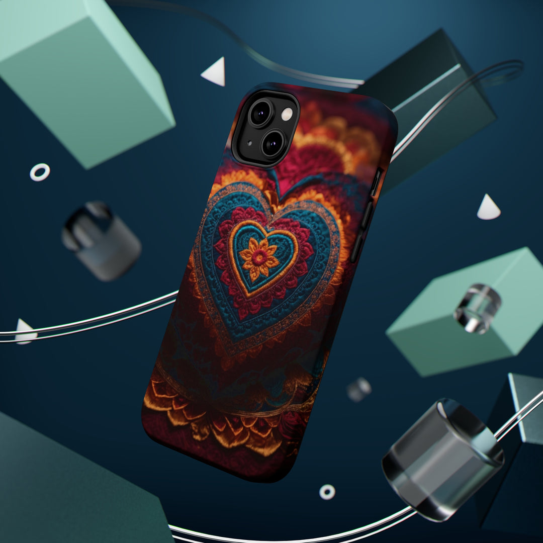 Embroidered Textile Heart - MagSafe Tough Case