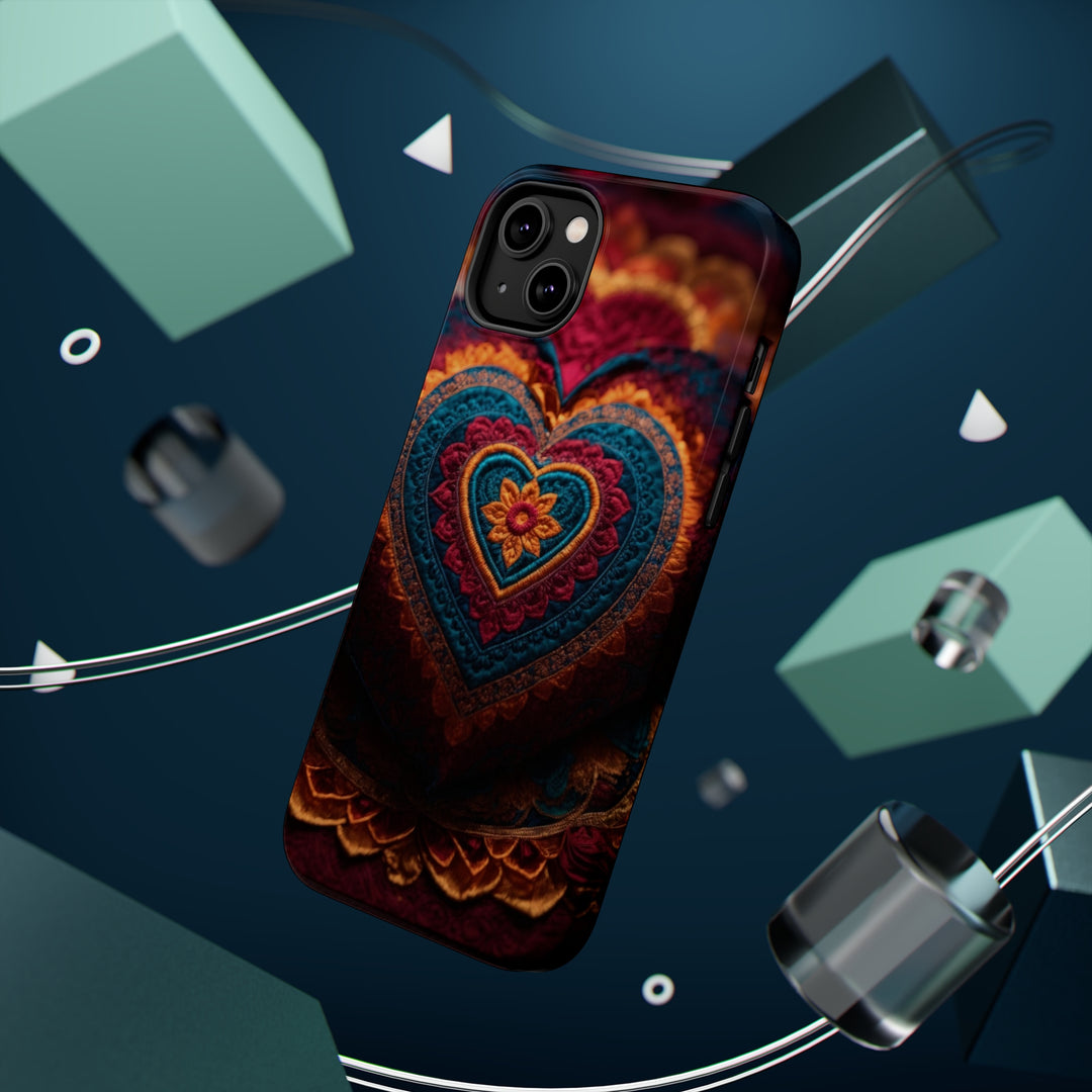 Embroidered Textile Heart - MagSafe Tough Case