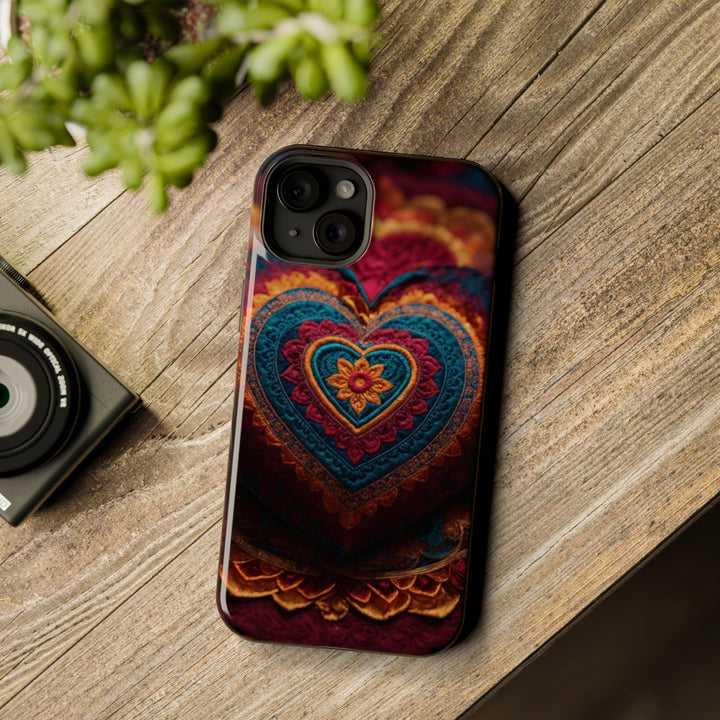 Embroidered Textile Heart - MagSafe Tough Case