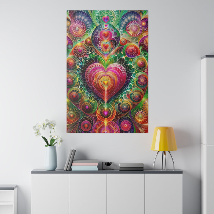 Kaleidoscopic Heart Symphony - Matte Canvas