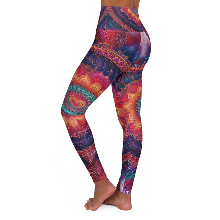 Vibrant Spiral Mandala - High Waisted AOP Yoga Leggings