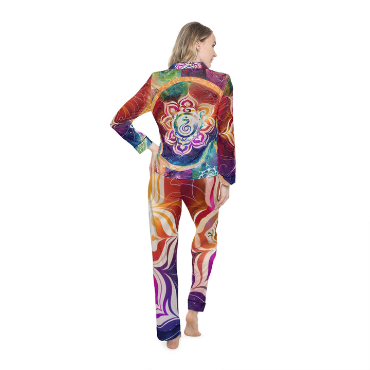 Cosmic Mandala Symphony - Women's Satin Pajamas