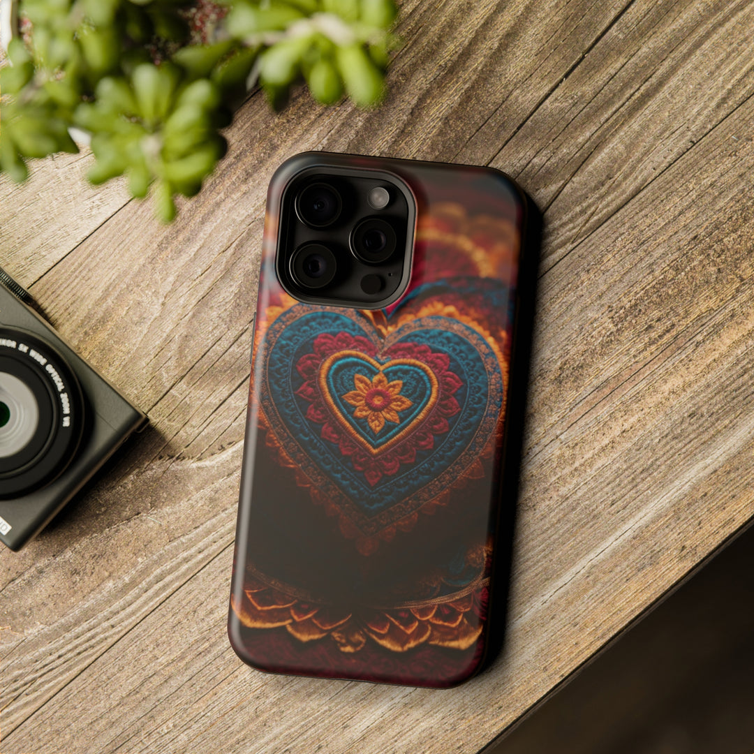 Embroidered Textile Heart - MagSafe Tough Case