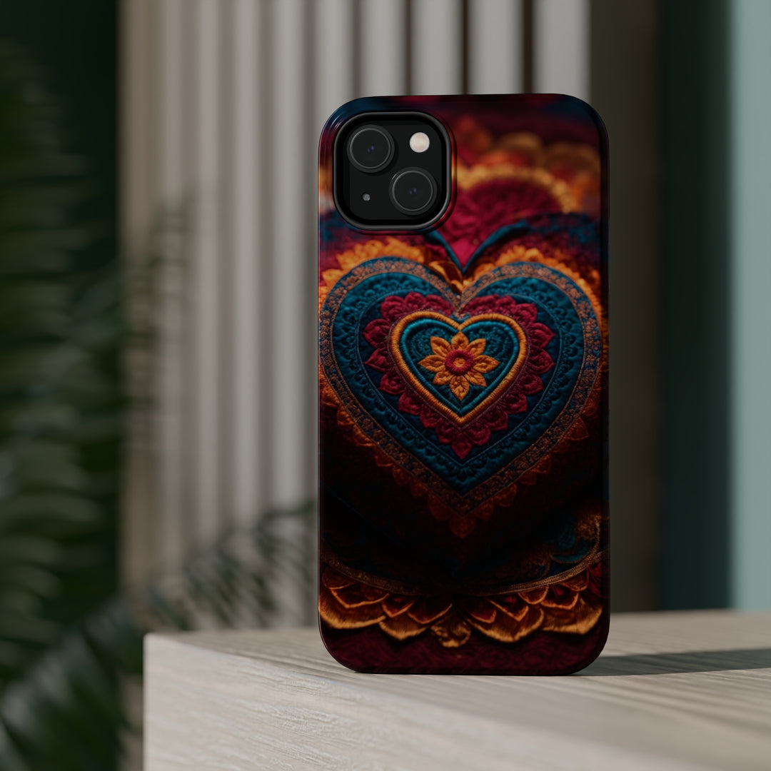 Embroidered Textile Heart - MagSafe Tough Case