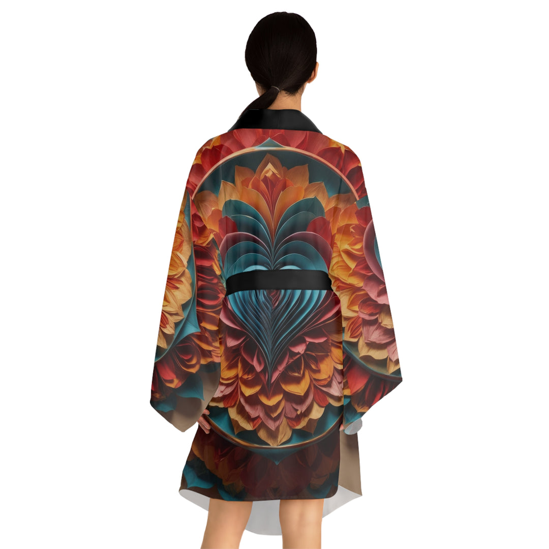 Blossoming Love Mandala - Long Sleeve Kimono Robe