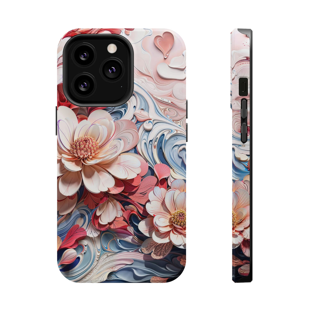 Floral Marble Whirls - MagSafe Tough Case