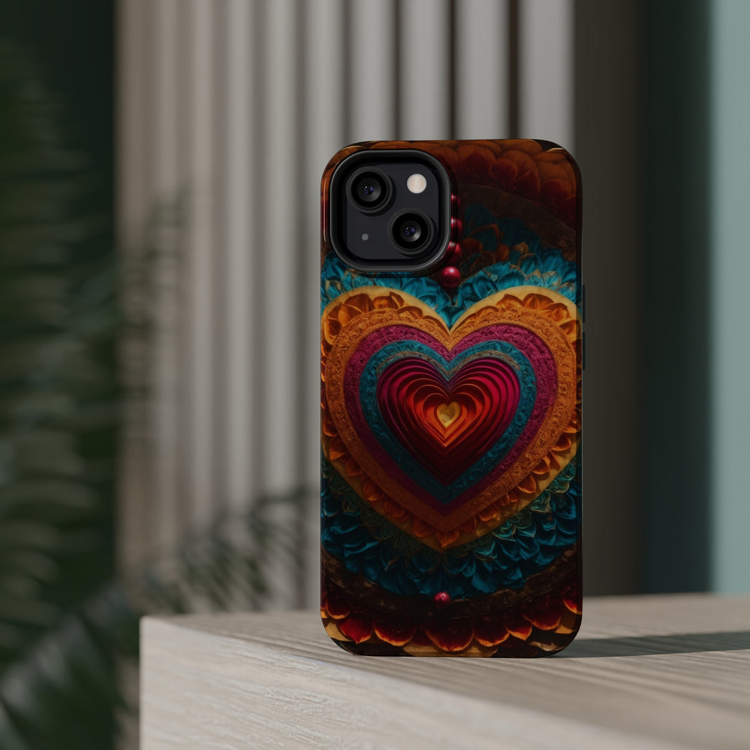 Vibrant Heart Mandala - MagSafe Tough Case