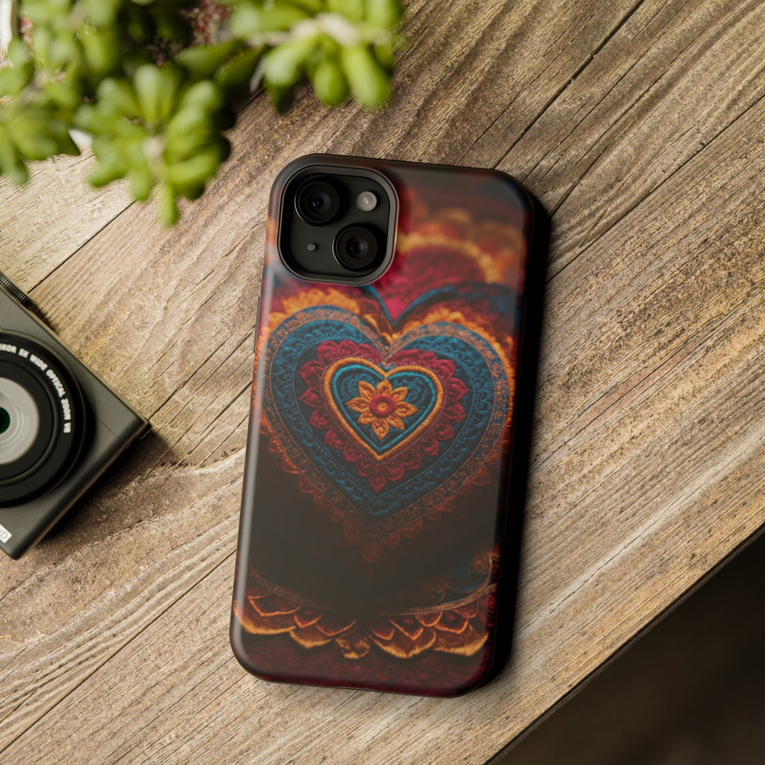 Embroidered Textile Heart - MagSafe Tough Case