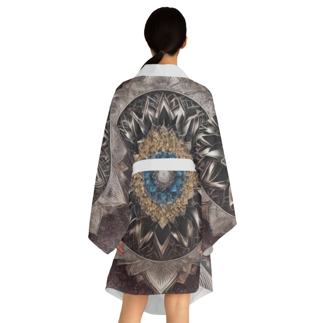 Mandala Geometric Intricacy - Long Sleeve Kimono Robe