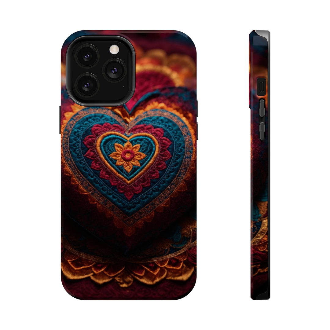 Embroidered Textile Heart - MagSafe Tough Case