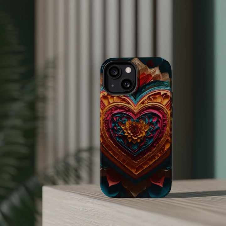 Vibrant Heart Bloom - MagSafe Tough Case