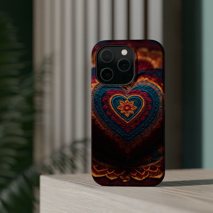 Embroidered Textile Heart - MagSafe Tough Case