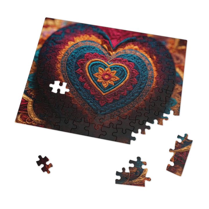 Embroidered Textile Heart - Jigsaw Puzzle (100, 252, 500, 1000 pieces)