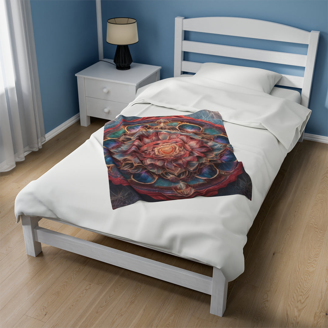 Ethereal Floral Mandala -  Velveteen Plush Blanket