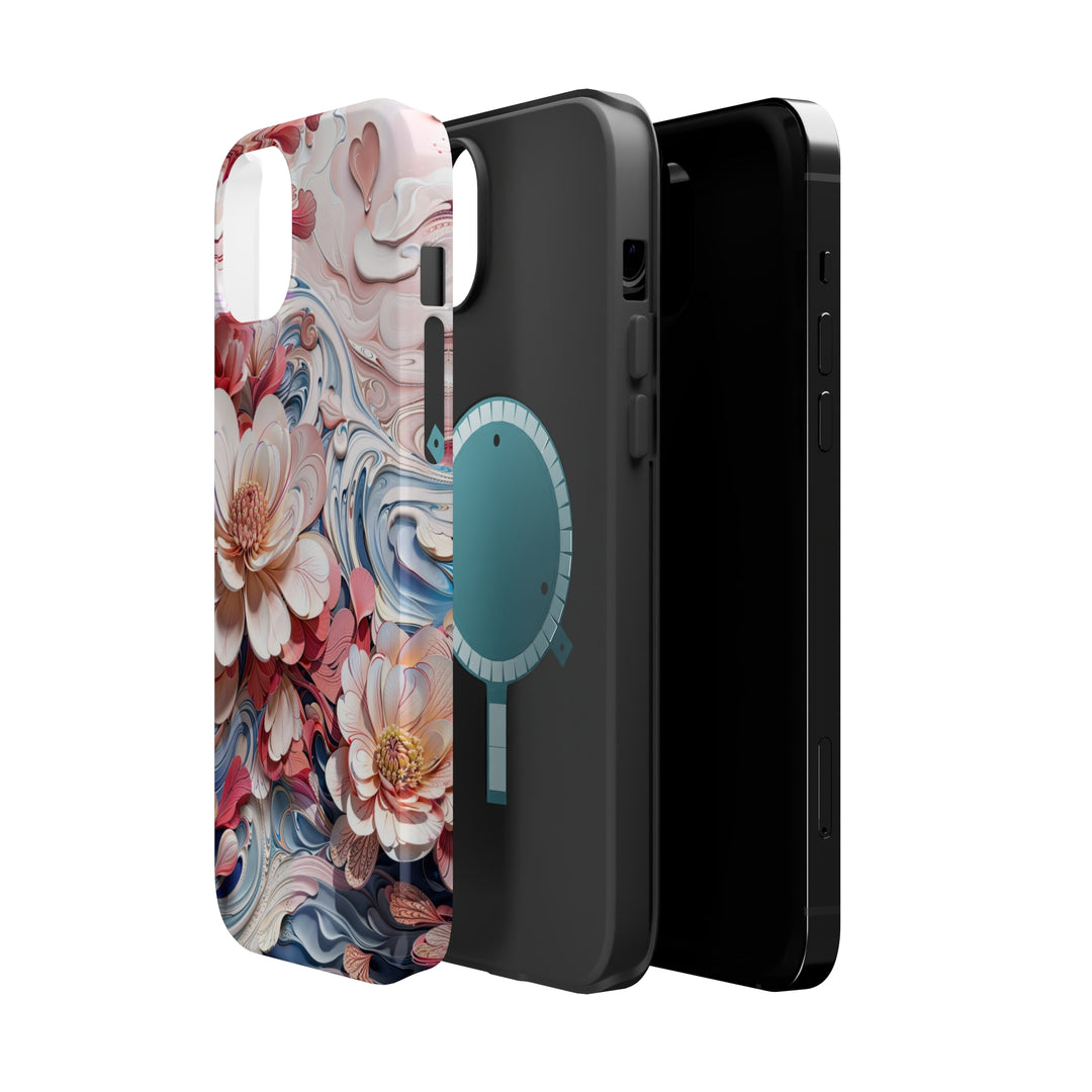 Floral Marble Whirls - MagSafe Tough Case