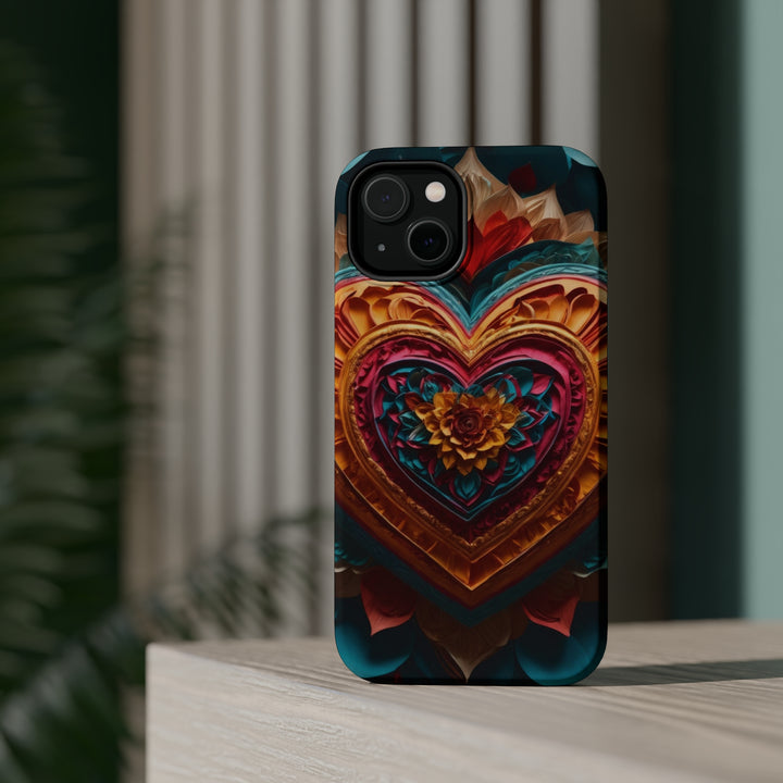 Vibrant Heart Bloom - MagSafe Tough Case