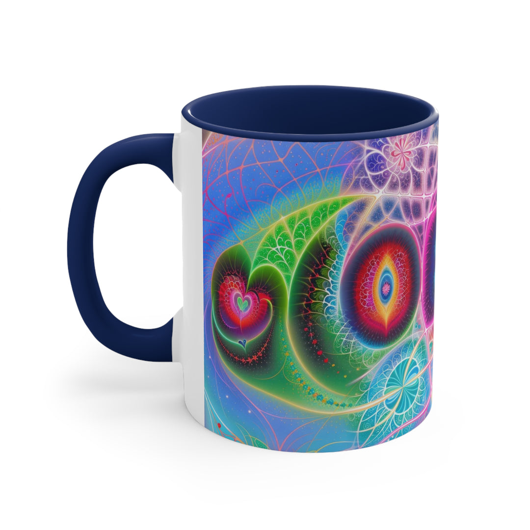 Vibrant Fractal Blossoms - Accent Coffee Mug