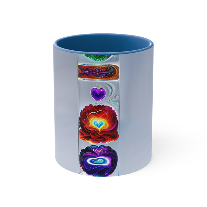 Abstract Chromatic Hearts - Accent Coffee Mug - Mug - g(0D·IO) - Blue - 11oz -