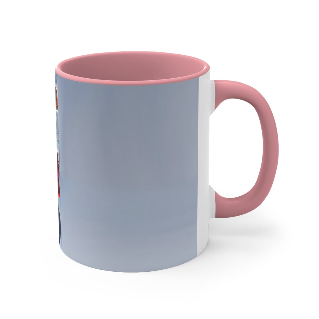 Abstract Chromatic Hearts - Accent Coffee Mug - Mug - g(0D·IO) - Pink - 11oz -