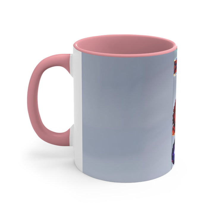 Abstract Chromatic Hearts - Accent Coffee Mug - Mug - g(0D·IO) - Pink - 11oz -