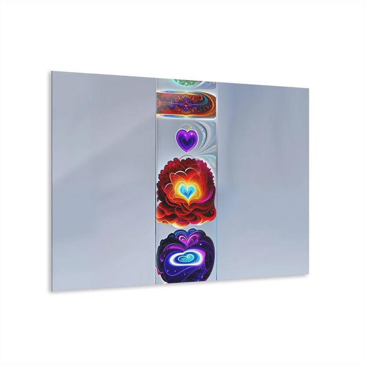 Abstract Chromatic Hearts - Acrylic Prints (French Cleat Hanging) - Home Decor - g(0D·IO) - 36" x 24" (Horizontal) - 0.25'' -
