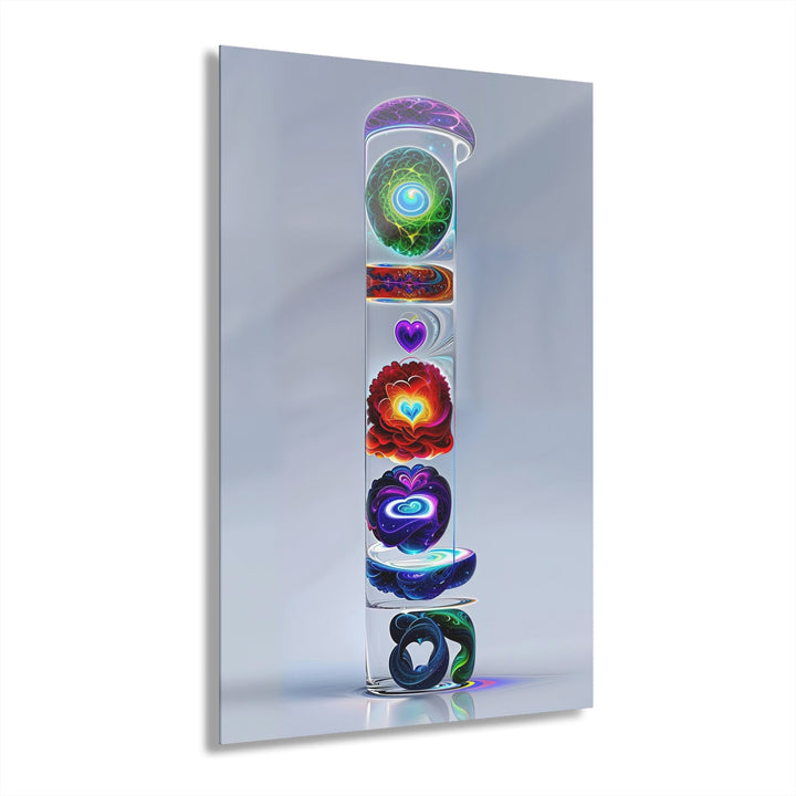 Abstract Chromatic Hearts - Acrylic Prints (French Cleat Hanging) - Home Decor - g(0D·IO) - 24" x 36" (Vertical) - 0.25'' -