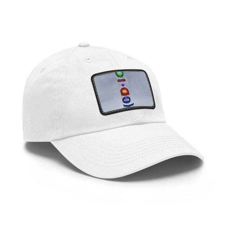 Abstract Chromatic Hearts - Dad Hat - Hats - g(0D·IO) - White / Black patch - Rectangle - One size