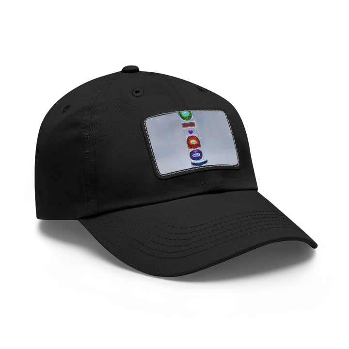 Abstract Chromatic Hearts - Dad Hat - Hats - g(0D·IO) - White / Black patch - Rectangle - One size