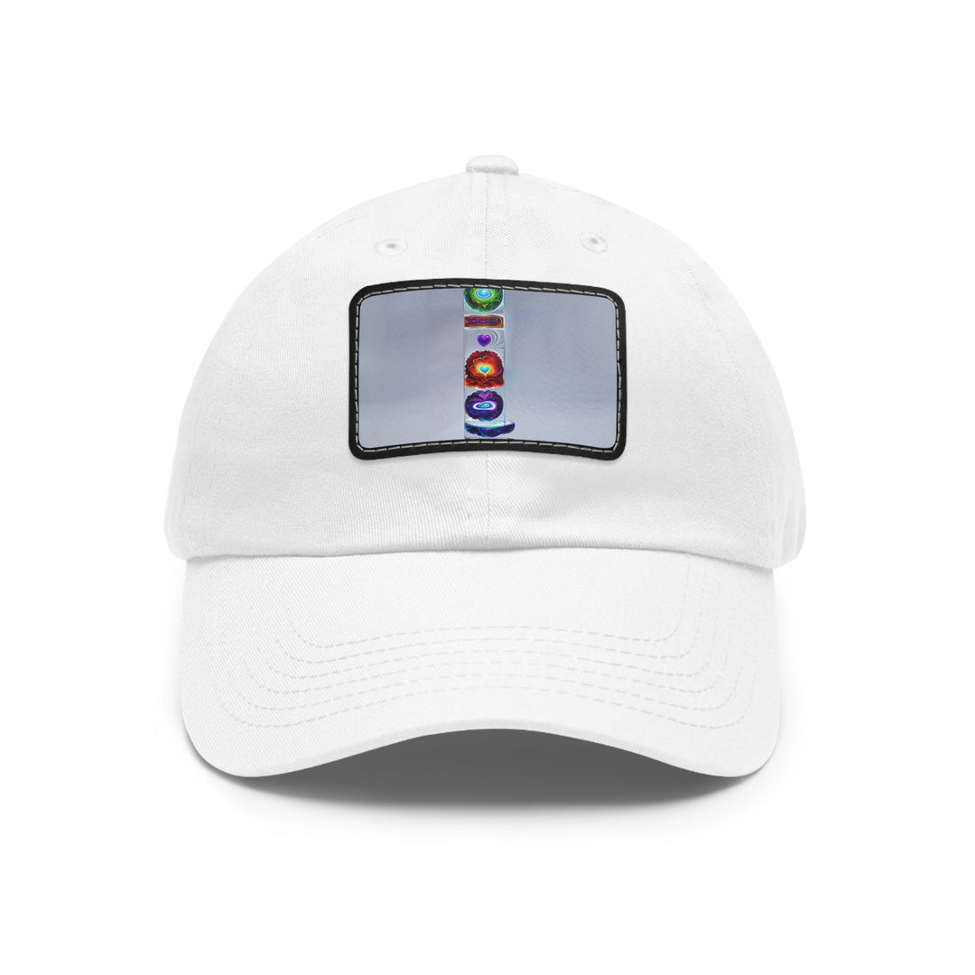 Abstract Chromatic Hearts - Dad Hat - Hats - g(0D·IO) - White / Black patch - Rectangle - One size