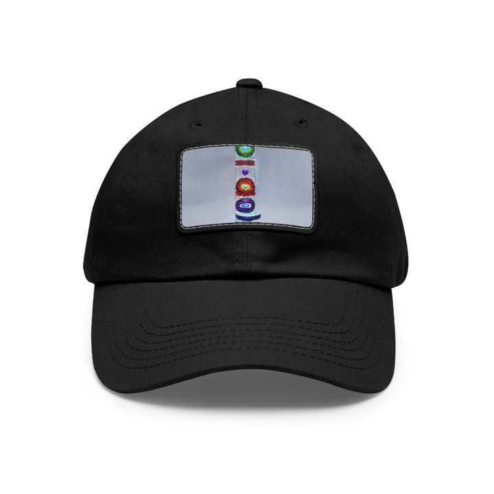 Abstract Chromatic Hearts - Dad Hat - Hats - g(0D·IO) - Black / Black patch - Rectangle - One size