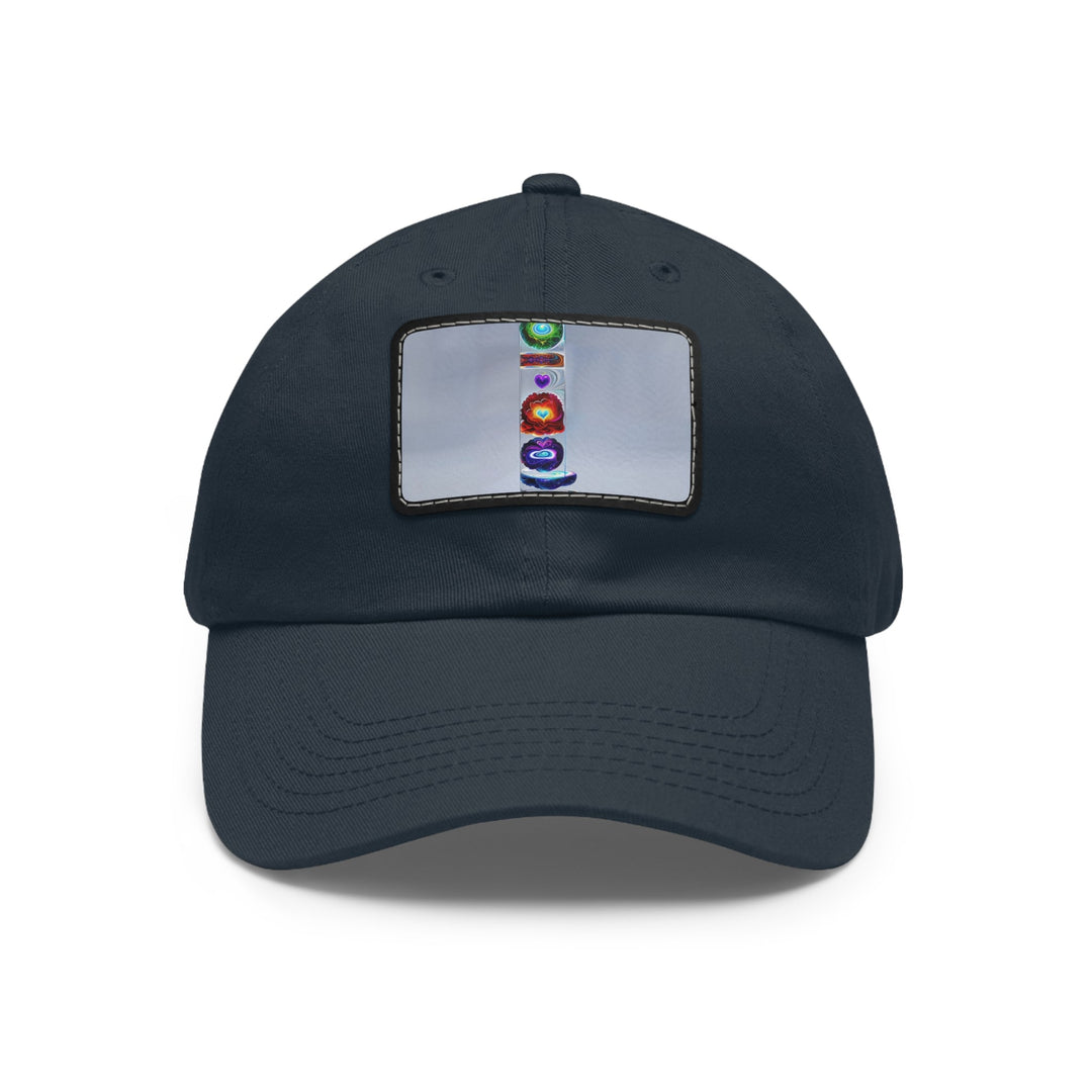 Abstract Chromatic Hearts - Dad Hat - Hats - g(0D·IO) - Navy / Black patch - Rectangle - One size