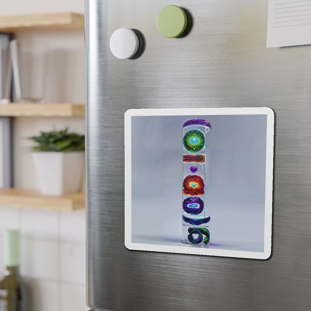 Abstract Chromatic Hearts - Die-cut Magnet - Home Decor - g(0D·IO) - 6 × 6" - Die-Cut - 1 pc