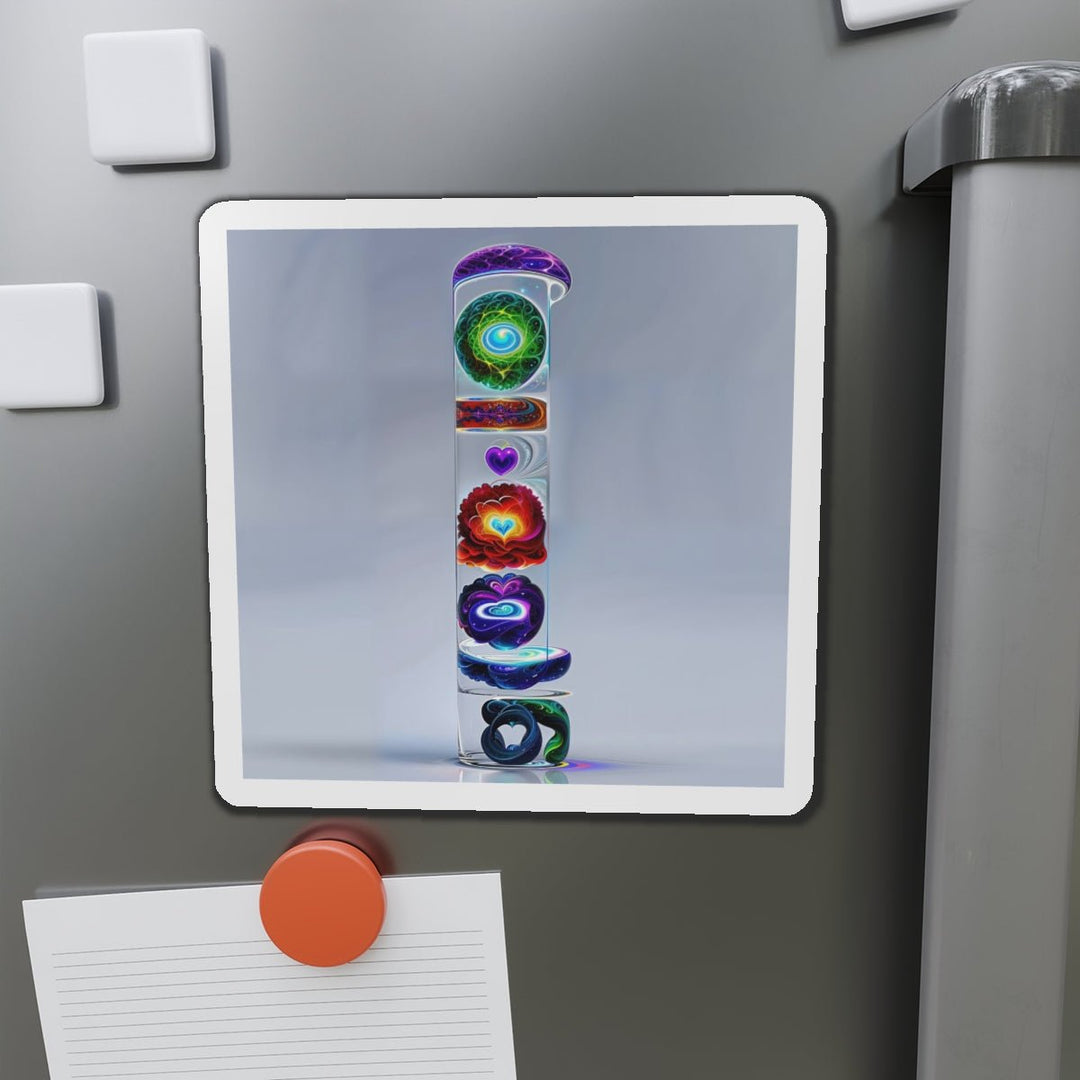 Abstract Chromatic Hearts - Die-cut Magnet - Home Decor - g(0D·IO) - 6 × 6" - Die-Cut - 1 pc