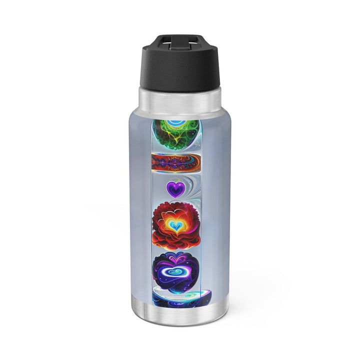 Abstract Chromatic Hearts - Gator Tumbler 32oz - Mug - g(0D·IO) - Silver - 32oz -