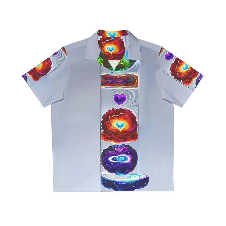 Abstract Chromatic Hearts - Men's Hawaiian Shirt - All Over Prints - g(0D·IO) - S - White -